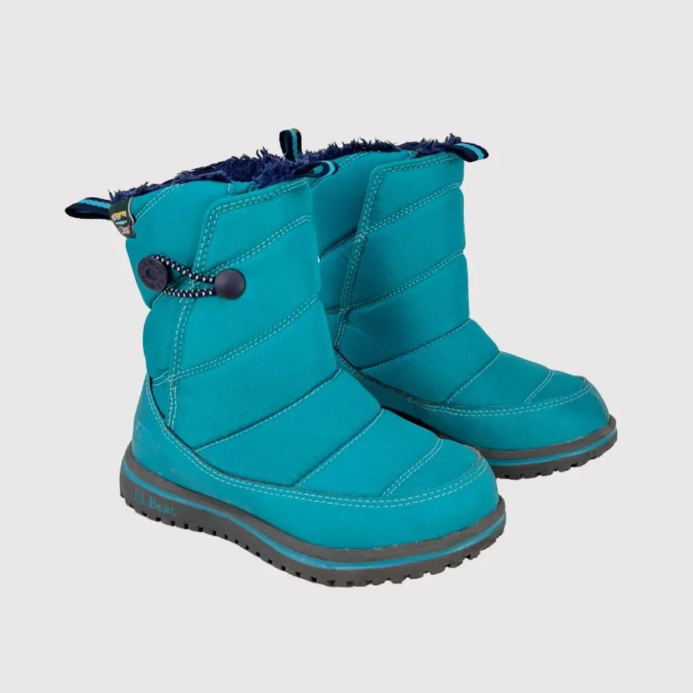 LL Bean Ultralight Kids Winter Boots Blue Quilted Insulated 200 Primaloft US 10
